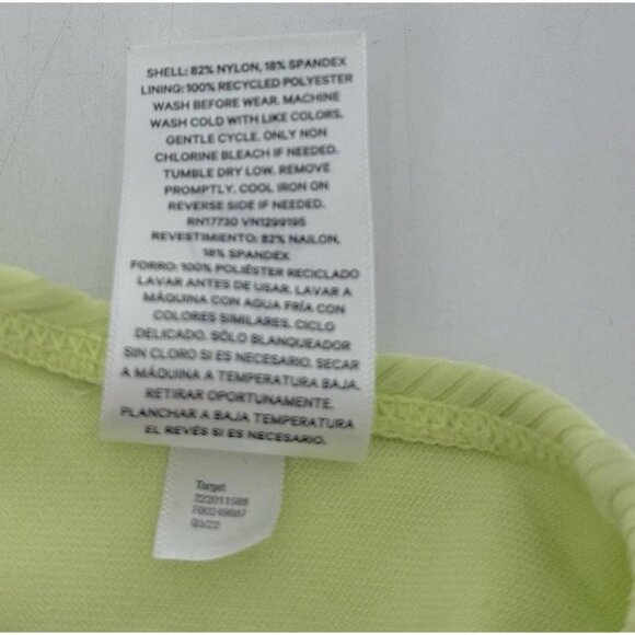 Art Class Target Girl’s Ribbed Green/Yellow Swim Top Size XL 14 Summer Vacation - Picture 5 of 5